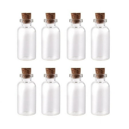 

50pcs Mini Glass Bottles Jars with Cork Wish Note Craft Bottle (Clear)