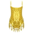 thumbnail image 2 of Aislor Kids Girls Shiny Sequin Latin Jazz Ballet Dance Dress with Tassel Hem Ballroom Party Costume 6-14, 2 of 7