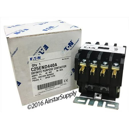 - 40 Amp / 4 Pole / 120V Coil , Eaton Cutler Hammer C25END440A Contactor