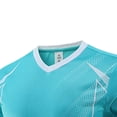 thumbnail image 4 of SGFCWSX Mens Soccer Set 2 Piece V Neck Quick Dry Short Sleeve Shirt and Shorts Football Training Uniform Outfit Sky Blue Size XL, 4 of 4
