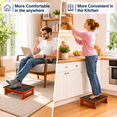 thumbnail image 7 of Step Stools for Adults, Heavy Duty Wooden Stepping Stool with Non-Slip Rubber Surface, One Step Stool for Adults Seniors, 450 LBS Capacity Bed Step Stool for High Beds, Bathroom, Bedroom, Kitchen, 7 of 7
