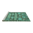 thumbnail image 2 of Ahgly Company Machine Washable Indoor Rectangle Persian Turquoise Blue Traditional Area Rugs, 7' x 10', 2 of 4