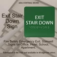 thumbnail image 6 of ADA CENTRAL SIGNS - 6" X6" Exit Stair Down Sign - ADA Compliant Tactile Graphics Grade 2 Braille Text Acrylic Wall Sign - Fire Safety Emergency, Stairwell Signs for Office, Hotel, School, Apartment, 6 of 7