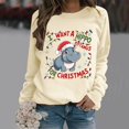 thumbnail image 2 of Fiaer Christmas Sweatshirts for Women I Want to Do a Hippo for Christmas Pullover Plus Size Crew Neck Long Sleeve Trendy Tops Beige L, 2 of 4