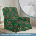 thumbnail image 3 of Renewold Christmas Tree Bow Green Recliner Cover Anti-Slip Recliner Protector 4 Pieces Stretch Reclining Couch Cover Polyester Spandex Furniture Protector for Living Room Christmas Decor, 3 of 8