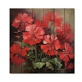 thumbnail image 3 of Designart "Euphony of Red and Green Geranium Flowers II" Floral Print on Natural Pine Wood, 3 of 5