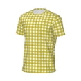 thumbnail image 6 of Wukai Yellow Checkboard Print Men's Short-Sleeved Mesh T-Shirt,Quick-Dry Short Sleeve Workout T-Shirt-6X-Large, 6 of 8