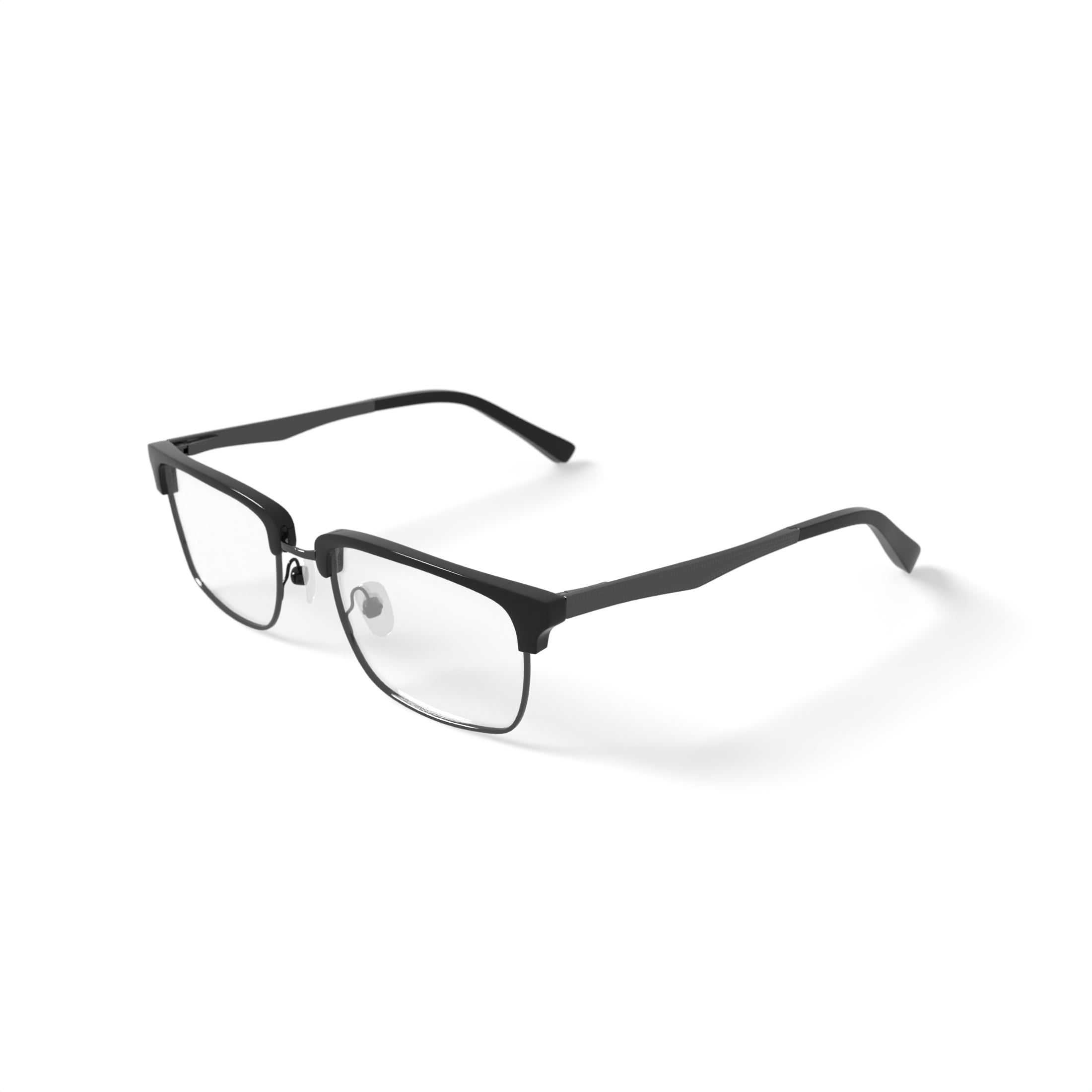Walmart Men's FM18053A Browline Prescription Eyeglasses with Case, Black/Silver