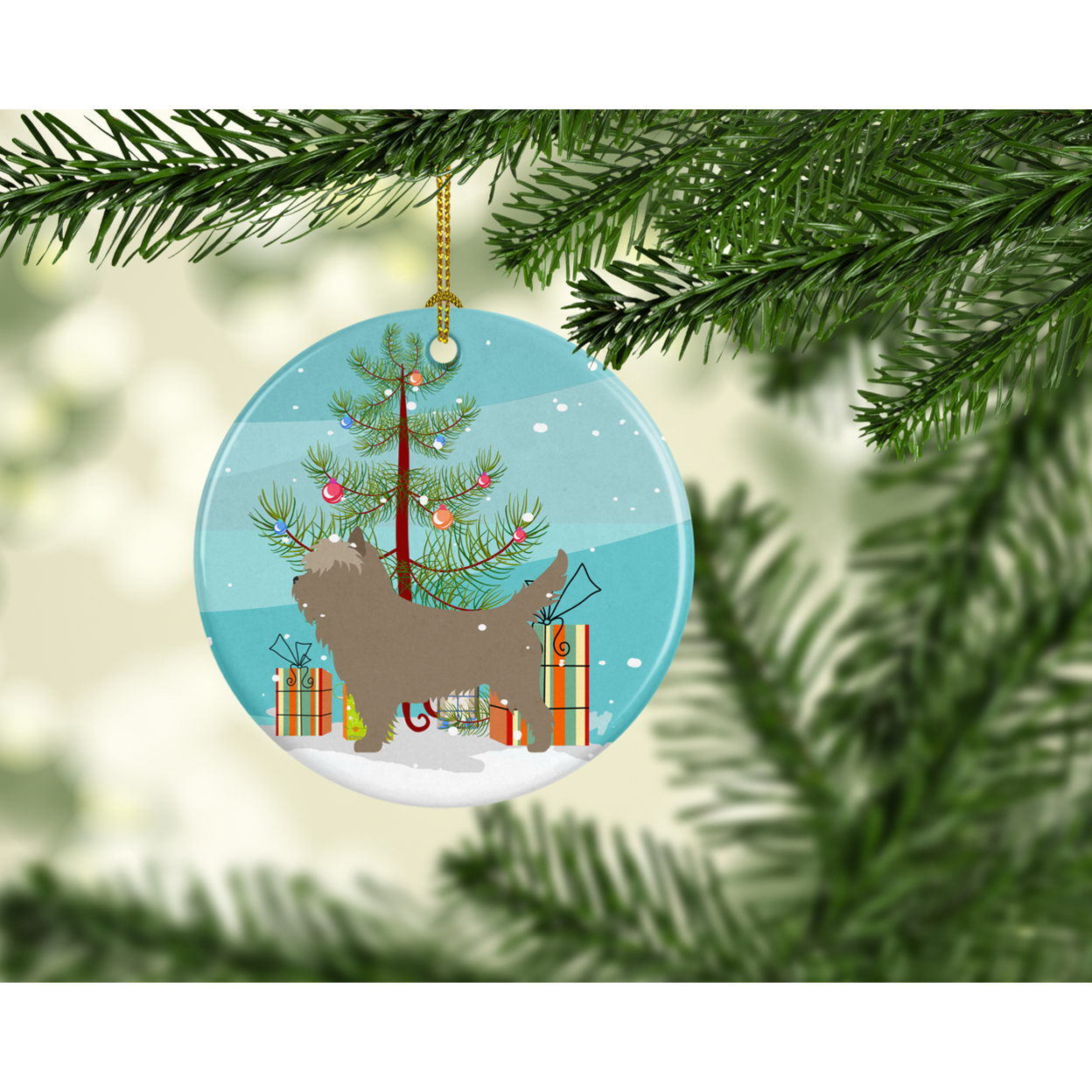 Cairn Terrier Christmas Ceramic Ornament