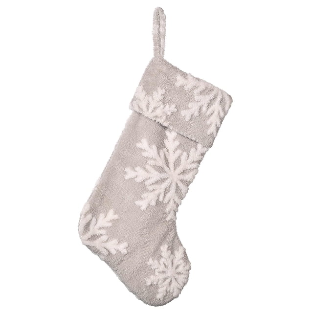 Naiovety Calcetines de Navidad de copo de nieve de peluche Calcetines de decoración de Navidad de copo de nieve de peluche Calcetines de copo de Kits de decoración para fiestas gris claro Naiovety HA027647-02