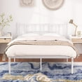 thumbnail image 3 of VECELO Queen Size Metal Platform Bed Frame with Headboard, Heavy Duty Metal Bed Frame Mattress Foundation with Steel Slats Support, No Box Spring Needed, Easy to Assembly, White, 3 of 9