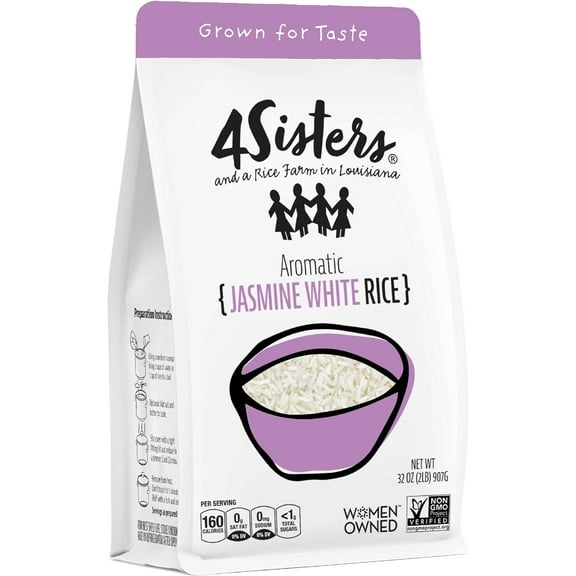 Pack of 6, 4Sisters Aromatic Jasmine Rice, 32 oz