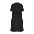 thumbnail image 4 of Daiosportswear Mode Femme Automne Solide Décontracté Col Rabattu Manches Longues Robe de Vacances à Boutons Noir 10(TG), 4 of 6