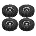 thumbnail image 1 of RC Vehicle Wheels Tires, 4Pcs Remote Control Car Rubber Tires 55mm Aluminium Alloy Front and Rear Wheels for AXIAL SCX24 1/24 RC Car Crawler, 1 of 7