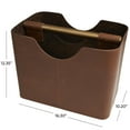 thumbnail image 3 of DecMode 12" Brown Leather Magazine Holder with Divided Inside, 3 of 9