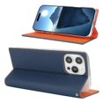 thumbnail image 2 of For iPhone 16 Pro Wallet Case Genuine Cow Leather Phone Cover Litchi Texture, 2 of 5