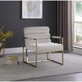 thumbnail image 2 of Meridian Furniture Zayne Cream Velvet Accent Chair with Gold Iron Frame, 2 of 5