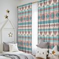 thumbnail image 5 of Blackout Kids Curtains,Blue and Pink Diamond Shaped Boho Pattern Childrens Insulated Curtains Set Of 2,Bedroom Essentials,Toddler Room Decor 52x84in(132x213cm), 5 of 5