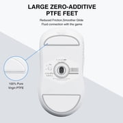 AJAZZ AJ199 Gaming Mouse: 60g Ultra-Lightwieght-PixArt 26K Optical Sensor-26,000DPI - 6 Programmable Buttons- HyperSpeed Wireless/Wired- Esports & FPS Gaming,Low Back Curve(Ergonomic-White