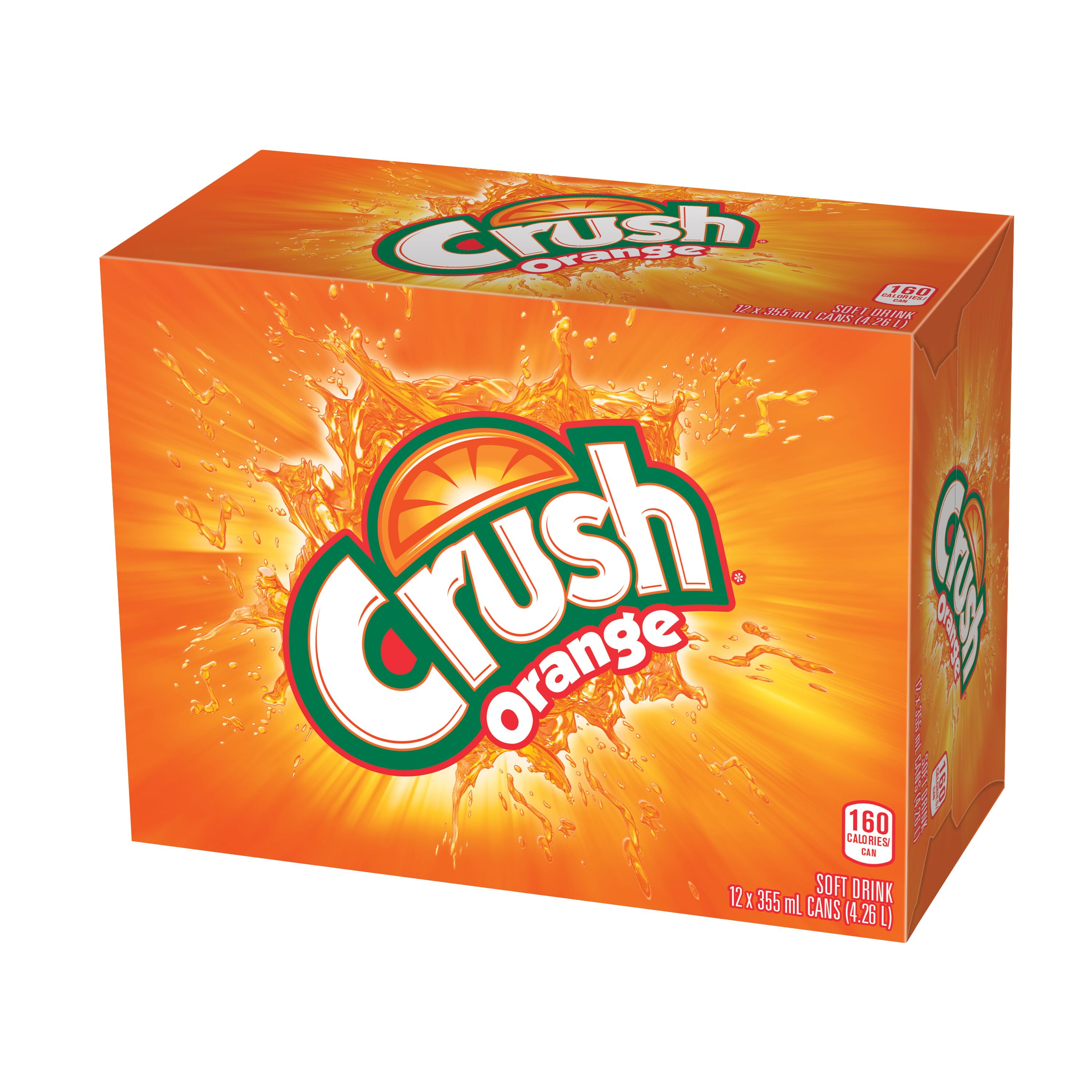 Crush Orange Soft Drink 12 x 355 mL, Cans, 12x355mL