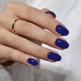 thumbnail image 2 of Press On Nails BtartBox, gel corto ovalado, azul marino, 16 tamaños, 2 of 7