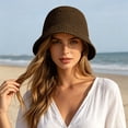 thumbnail image 5 of CAIXIA Womens Raffia Straw Hat Summer Beach Bucket Hat Handmade Natural Raffia Woven Sun Hats Foldable Floppy Cap, 5 of 5