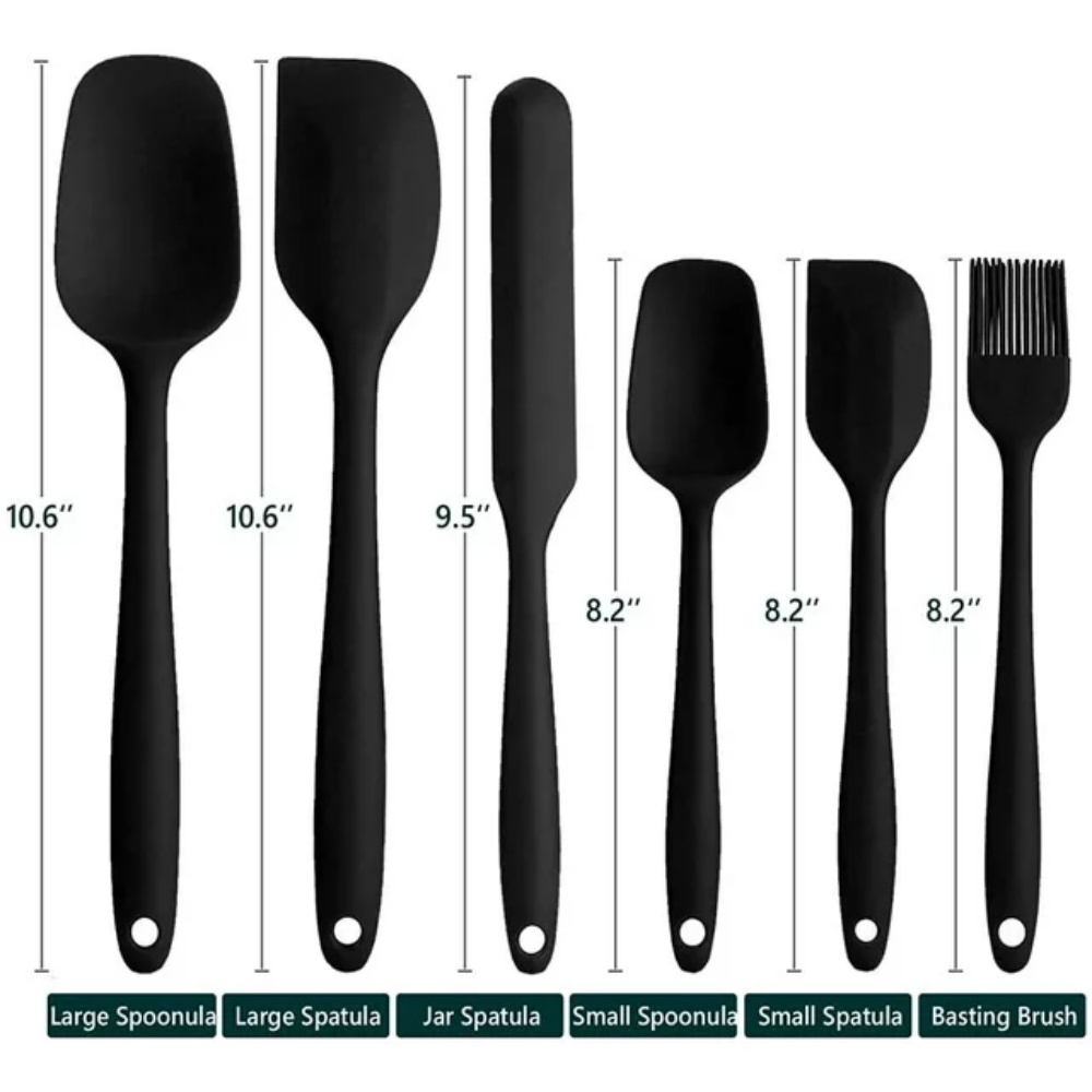 COWIN 6-Piece Silicone Spatula Set, Black photo 3
