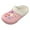 Pink, variant on Flower Fuzzy Clogs for Women Winter Fashion Fleece Lined Warm Lightweight Slip on Garden Shoes Indoor Outdoor Mules Slippers Beige Size 6