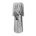 thumbnail image 5 of Robes pour Femmes Pulpeuses Aguichant Robe Longue à Imprimé Numérique Col en V avec Poches Robe à Manches Longues Chemises pour Femmes Chic Décontracté en Liquidation, 5 of 5