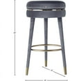 thumbnail image 3 of Meridian Furniture Coral Grey Velvet Bar Stool, 3 of 3