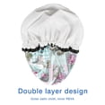 thumbnail image 4 of Shower Caps,Pioneer Flower Floral Print Pattern Waterproof Shower Cap for Women 4 Pieces,Double Reusable Hair Cover for Shower PEVA Elastic Stretch Hem, 4 of 7