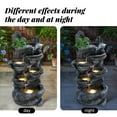 thumbnail image 4 of 5-Tier Outdoor Water Fountain with LED Lights, 26.5" Cascading Rock Waterfall Fountain, Resin Fountains for Outside and Indoor Decor for Garden Patio Yard, 4 of 8