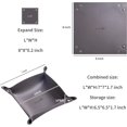 thumbnail image 2 of ORUYROP Leather Jewelry Valet Tray for Women and Man, Portable Entryway Table Tray Bedside Nightstand Desk Tray Small Catchall Travel Dish Plate for Key,Wallet,Watch,Coin (2PCs Grey-B), 2 of 7