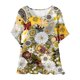 thumbnail image 2 of Puntoco Liquidación de blusas cortas para mujer, blusa de manga corta con estampado de moda para mujer, camiseta de cuello redondo, 2 of 5