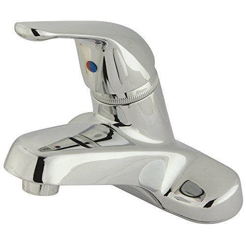Kingston Brass Chatham Robinet de Lavabo à Poignée Unique 4 Pouces avec Grille et Passoire