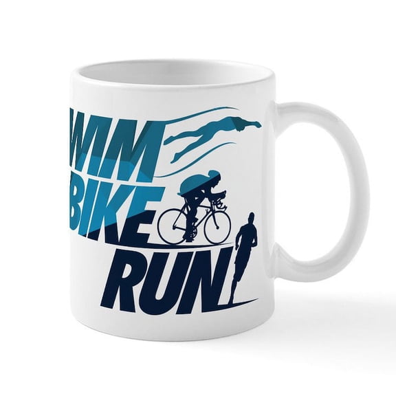 CafePress - Swim Bike Run Mug - 11 oz Ceramic Mug - Novelty Coffee Tea Cup