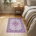 thumbnail image 3 of ODIKA 2'x3' Washable Doormat Large Pink Pastel Petals Dotted Scroll Border Ombre Gradient for Entryway, Kitchen, Laundry Room, Non-Slip, Low Pile, 3 of 7