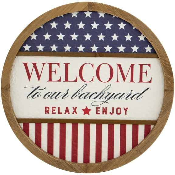 Northlight Welcome to Our Backyard Americana Framed Wall Sign - 11.75"