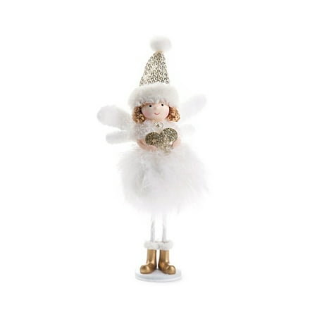 

EUBUY Christmas Pendant Cute Angel Plush Doll Pendant Window Decorations For Birthday Carnival Anniversary Party Gift Type 2 White