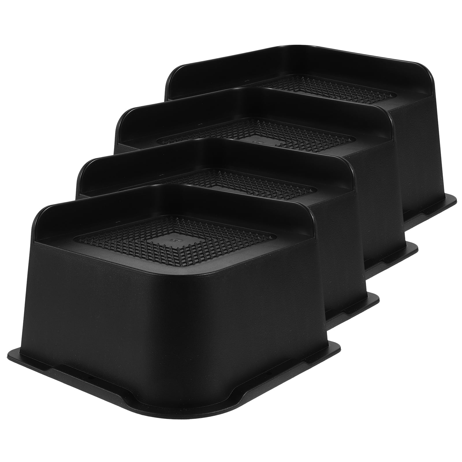 Black Rubber Furniture Legs Risers for Home Use Create More Storage Pcs