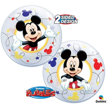 12 inch Bubble - Mickey (Air-Fill Only) Pack Of 10 Qualatex Bubble Balloon - Party Supplies Decorations