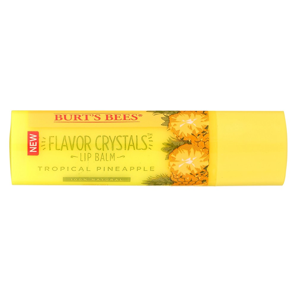 Burts Bees Lip Balm Flavor Crystals Tropical Pineapple 12 Count