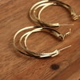 thumbnail image 5 of Large Chunky Gold Hoop Earrings for Women statement Huggie Fashion Prom Wedding Jewelry Gift, 5 of 12