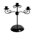 thumbnail image 1 of Portavelas de 3 Cabezas, Candelabro de Adorno, Soporte de Pilar Negro,, 1 of 8