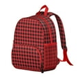thumbnail image 2 of Red and Black Checkered Backpack Backpack for School,Cute School Bag,Schoolbag with Adjustable Shoulder Straps & Padded Back,13.8"x11.4"x6", 2 of 6