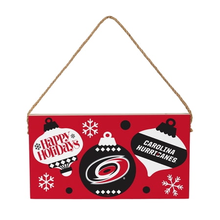 Carolina Hurricanes 6 x 11 Holiday Wood Wall Sign