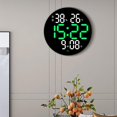 thumbnail image 4 of GROWTH TANK Horloge Murale 10 Pouces Affichage de l'Heure Semaine Date Température Humidité Rond Numérique LED Vert, 4 of 9