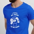thumbnail image 2 of Greenyef Graphics I Paused My Game to Be Here Gamer Gift Funny Tee Men's T-Shirt Style-43 (Royal Blue & White, X-Large), 2 of 6