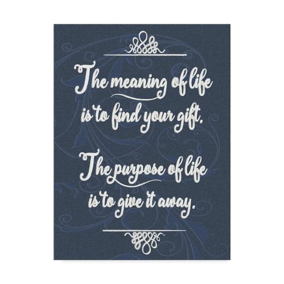 Trademark Fine Art 'Meaning Of Life Distressed' Canvas Art by Leslie Wing