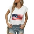 thumbnail image 2 of American Flag Graphic Sweater Vest for Women Summer Lightweight Knitted Sweaters Crew Neck Cap Sleeve Tank Tops Shermie, 2 of 6